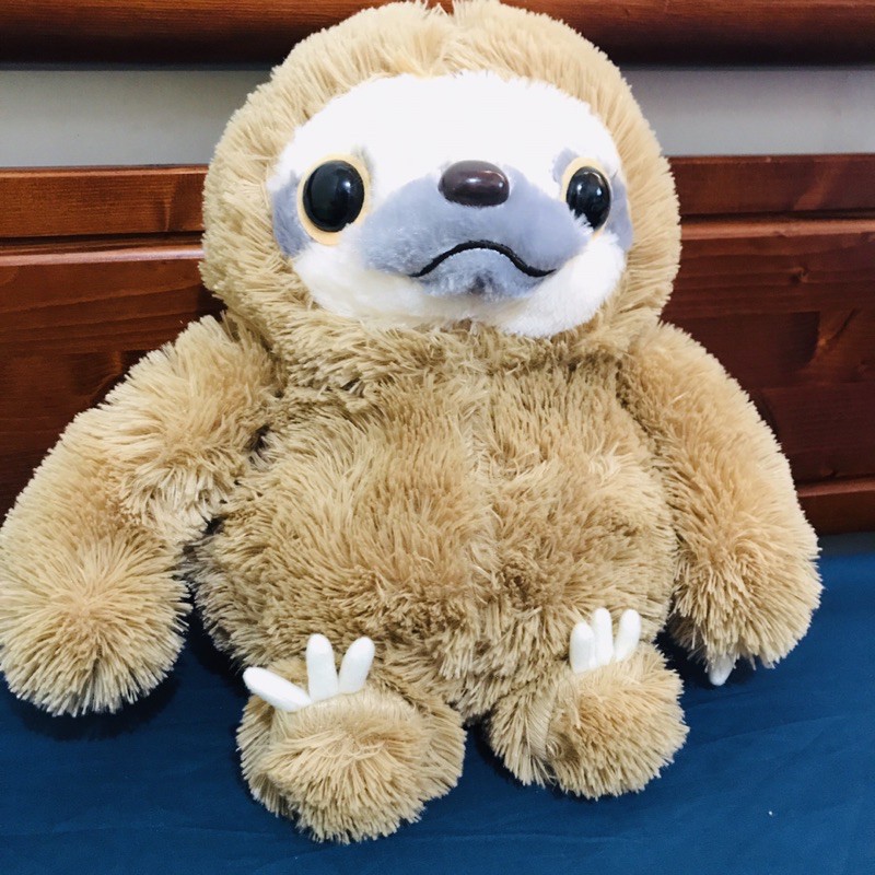 波比熊 咖啡色 樹懶 30公分 超好摸 風萌物閃電樹懶 🦥 動物方城市 毛絨 娃娃 玩偶