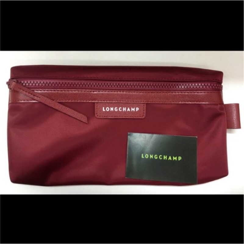 Longchamp Neo酒紅色化妝包