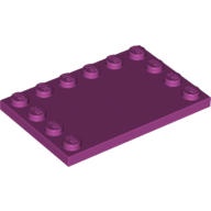 【小荳樂高】LEGO 洋紅色 4x6 三側邊緣附顆粒平滑板 Tile 6116969 6180