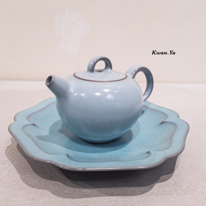 雲白天青 蘇保在 天青釉壺 初晴茶壺 茶道 茶文化 茶道具 天青釉 青瓷 茶壺 汝窯 官窯 蔡曉芳 江有庭