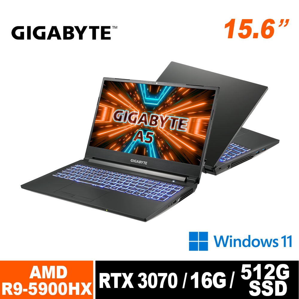 GIGABYTE/ A5 X1-CTW2130SB(R9-5900HX/8GD4x2/512GSSD/ RTX3070