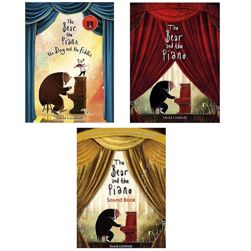 The Bear,The Piano,The Dog And The Fiddle 雨果和小提琴家平裝繪本（外文書）