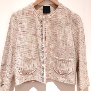 義大利品牌 Pinko 質感外套 粉色水晶設計款