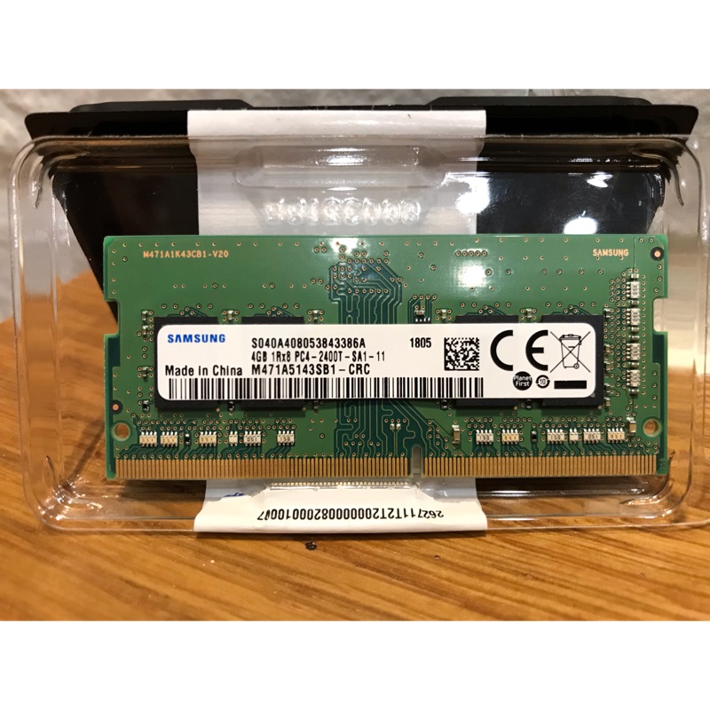 Samsung 三星 4GB 1Rx8 PC4-2400T DDR4 NB筆電用