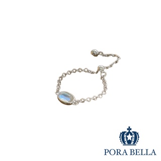 <Porabella>925純銀韓版月光石可調節式戒指 氣質ins風小眾設計風格 RINGS