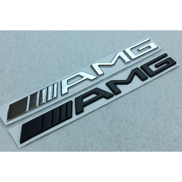 【汽車之家】AMG字母標 適用Benz尾標貼logo 金屬電鍍車標貼 適用賓士E級C級S級GLK級 銀色黑色