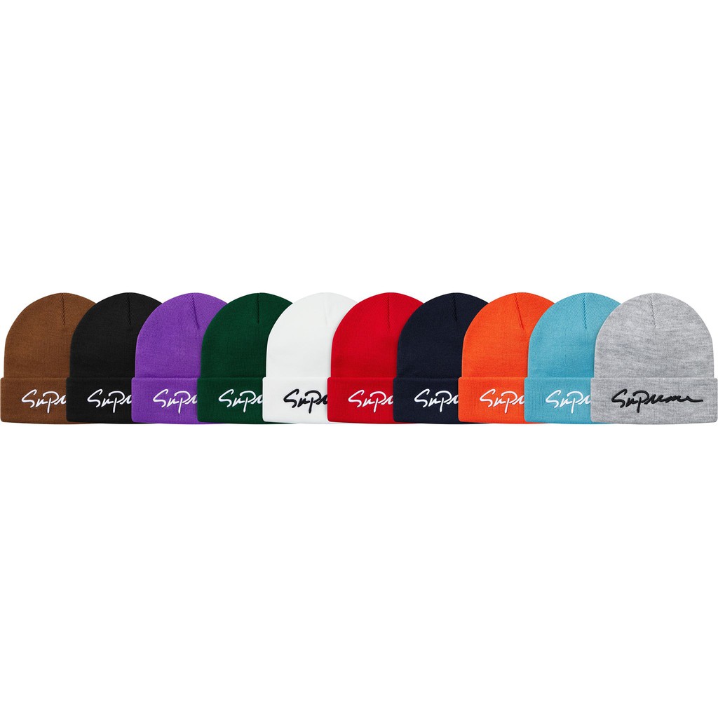 supreme classic script beanie