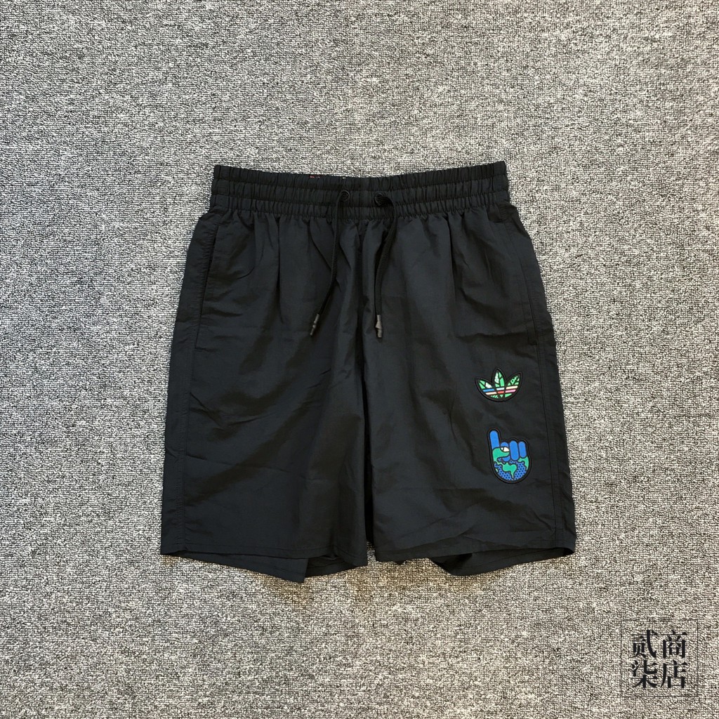 (貳柒商店) adidas Shorts Craig & karl 男款 黑色 三葉草 短褲 聯名 防風 HA4686