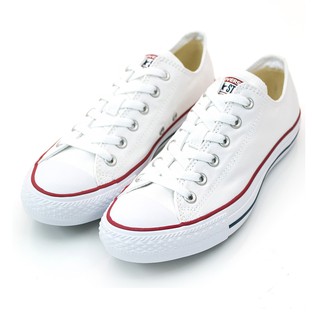 Converse ALL STAR 低筒 基本款 帆布休閒鞋 白X紅邊 M7652C 全尺碼【iSport商城】