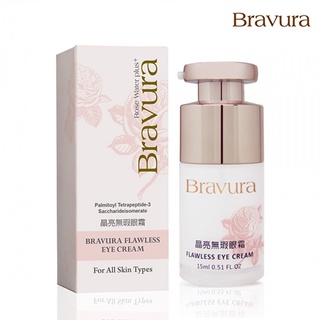 【Bravura 柏薇菈】晶亮無瑕眼霜(15ml)｜緊緻拉提 保濕 敏感肌 抗細紋 玻尿酸 神經醯胺