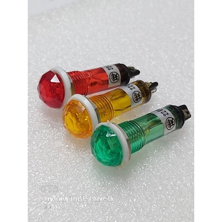 鑽石型 指示燈 10mm AC220V 螺牙直徑:10mm 電壓:AC220 顏色:紅色 黃色 綠色