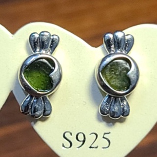 碧璽 耳針 耳環 925銀針 糖果 蝴蝶結 天然❤水晶玉石特賣#B560