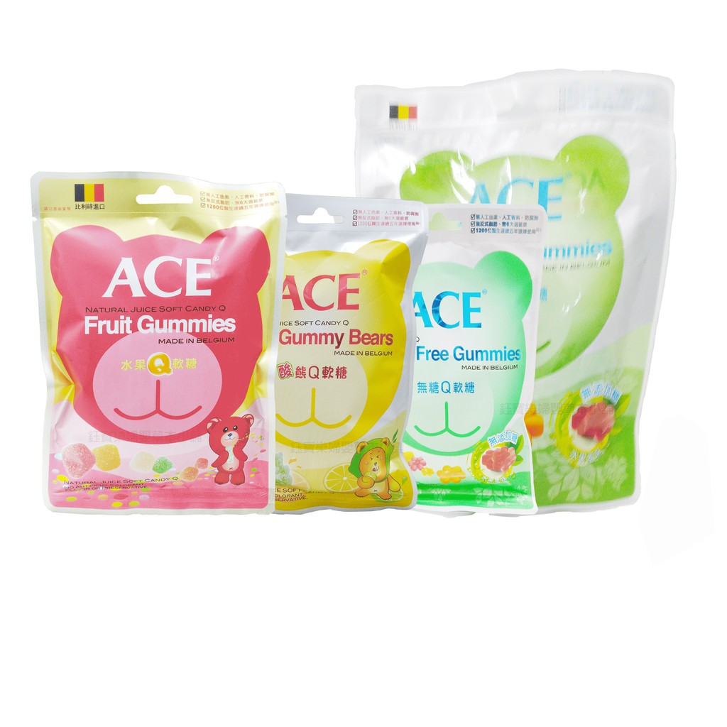 ACE 無糖/水果/酸果 Q軟糖  (48G)(240G)