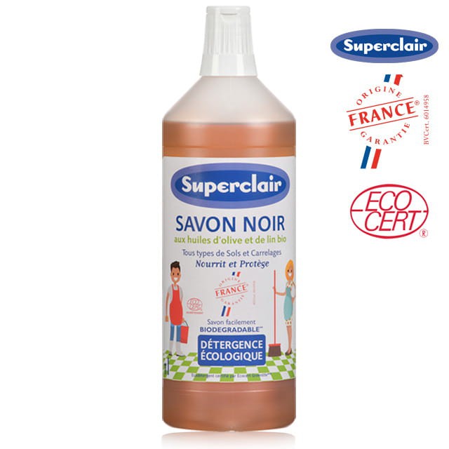 {買一送一} 法國Superclair有機亞麻油&amp;橄欖油黑肥皂 1000ML 買一送一 超低價 優惠