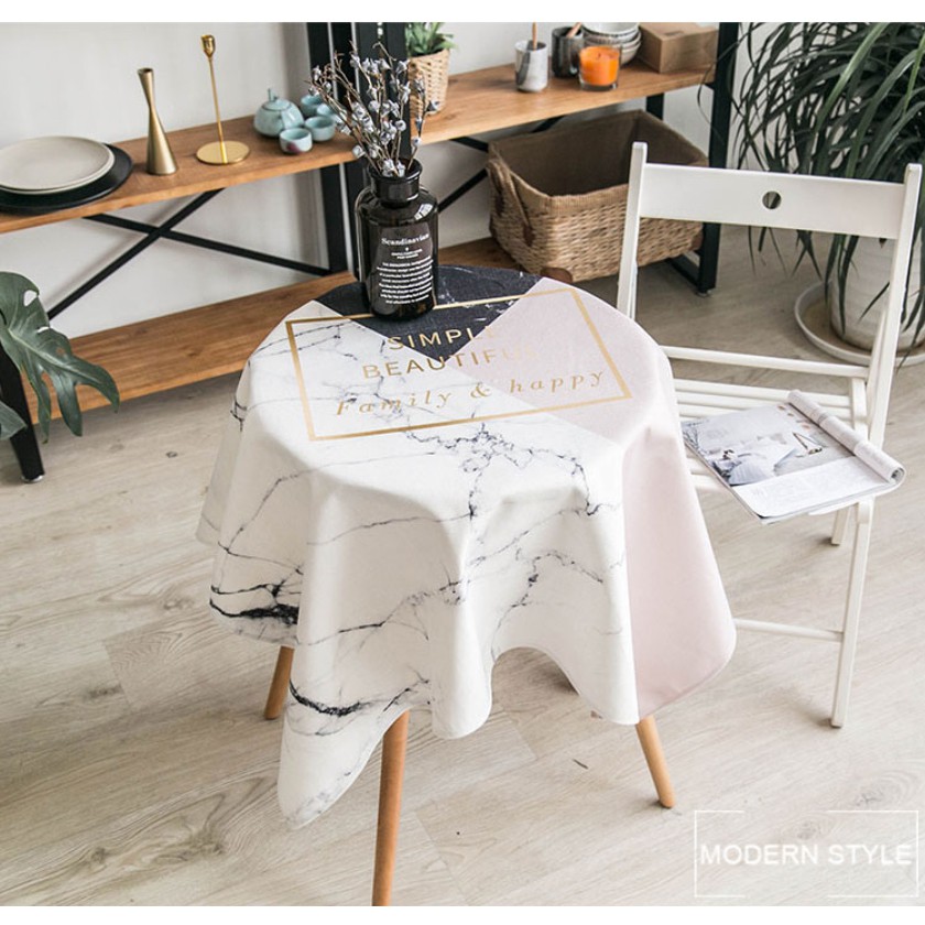 部分現貨 Livinggoods 北歐風大理石黑白粉紅拼色餐桌布 桌布 櫃子蓋布 茶几蓋布 多用途蓋布多種加厚絨布尺寸 蝦皮購物