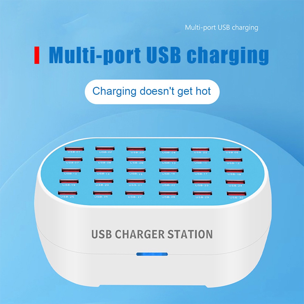 160W Multi-port Mobile Phone Charger 12/18/24/30 Port 5V2A F