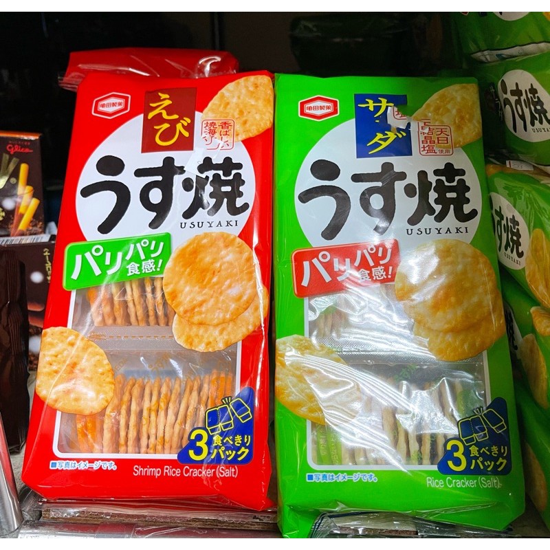 日本 龜田製菓 薄燒米餅 薄餅燒 沙拉/蝦味