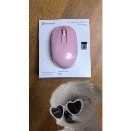 微軟 Microsoft無線滑鼠 wireless mobile 1850 (淺粉色）
