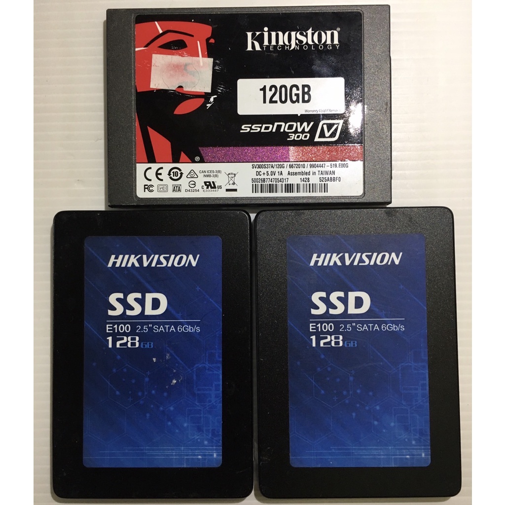 優惠價$1000【合售三個】2.5吋 SATA3 固態硬碟《金士頓 120GB / HIKVISION 128GB》