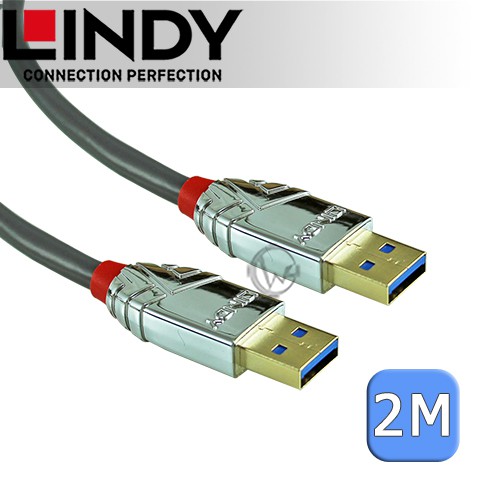 LINDY 林帝 CROMO USB3.0 Type-A 公 to 公 傳輸線 2m (36627)