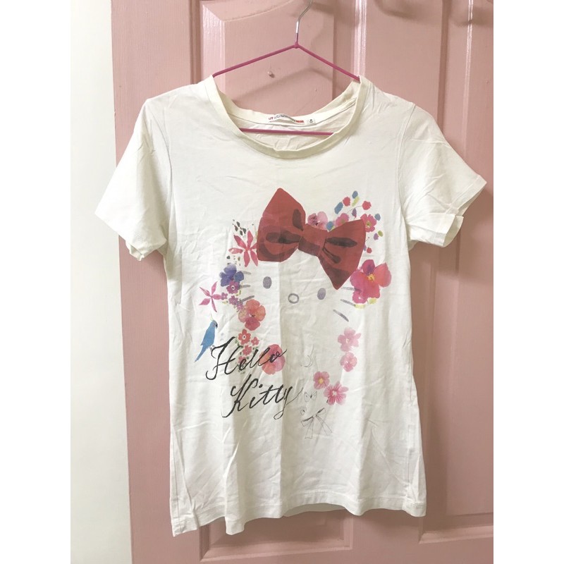 Uniqlo x Hello Kitty印花短袖圓領T恤上衣-M