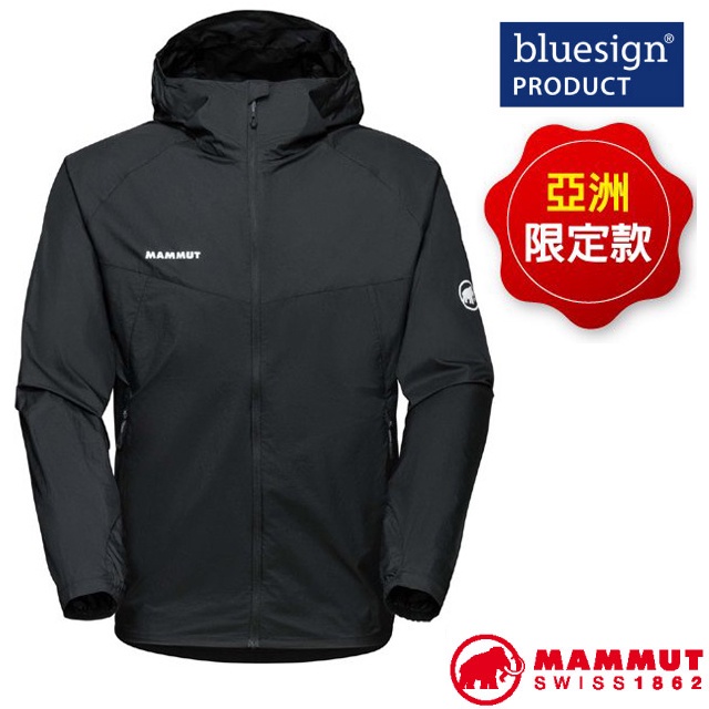 【MAMMUT 長毛象】男 款輕量防風透氣連帽外套 Convey WB Hooded AF 夾克 風衣_黑_00530