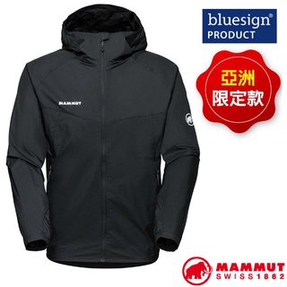 【MAMMUT 長毛象】男 款輕量防風透氣連帽外套 Convey WB Hooded AF 夾克 風衣 黑 00530