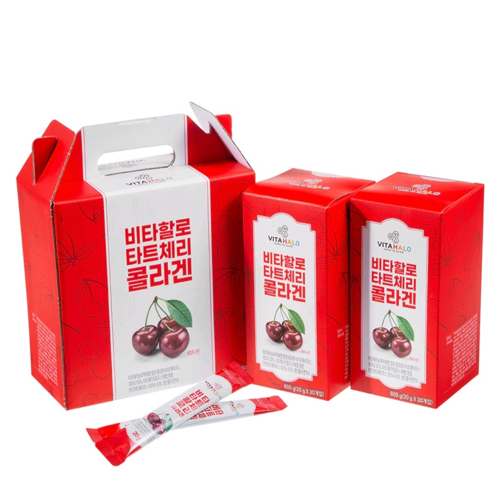 韓國VITAHALO 酸櫻桃膠原蛋白果凍條 60入