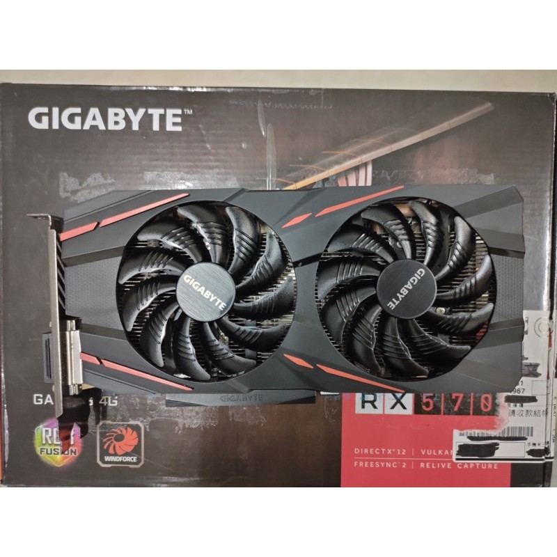 GIGABYTE Radeon™ RX 570 GAMING 4G 強化背板 非礦卡 自用 保固內