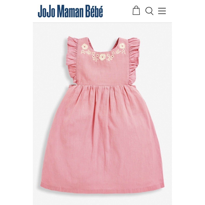 英國 Jojo maman Bebe 刺繡露背洋裝-全新