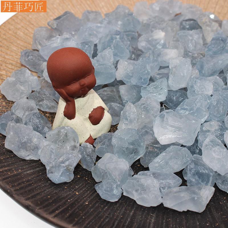 丹菲巧匠 天然水晶 天然水晶原石擴香石能量石天青石天藍色魚缸裝飾石頭造景碎石水晶飾品能量 蝦皮購物