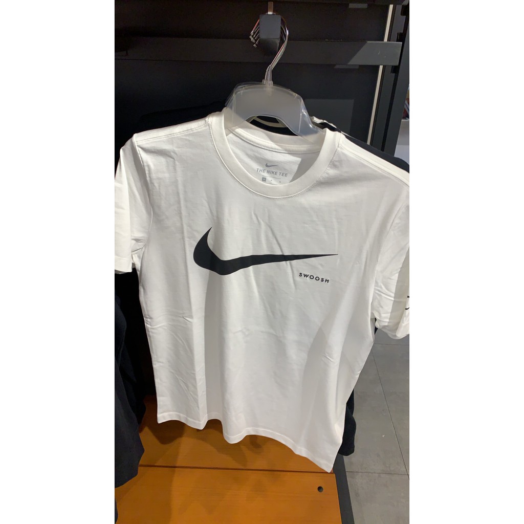 NIKE AS M NSW SWOOSH TEE 黑白 刺繡小字 大勾 短T 男 休閒短T CK2253-100