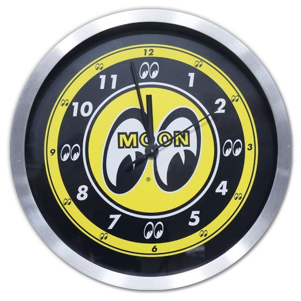 【MOONEYES】Almi Wall Clock 鋁邊外框 經典LOGO牆壁掛鐘/時鐘[MG733]