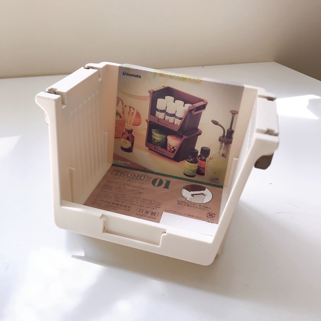 ✿Bee蜂商店✿日本製桌上型迷你方形米色置物提籃/收納籃☆現貨！