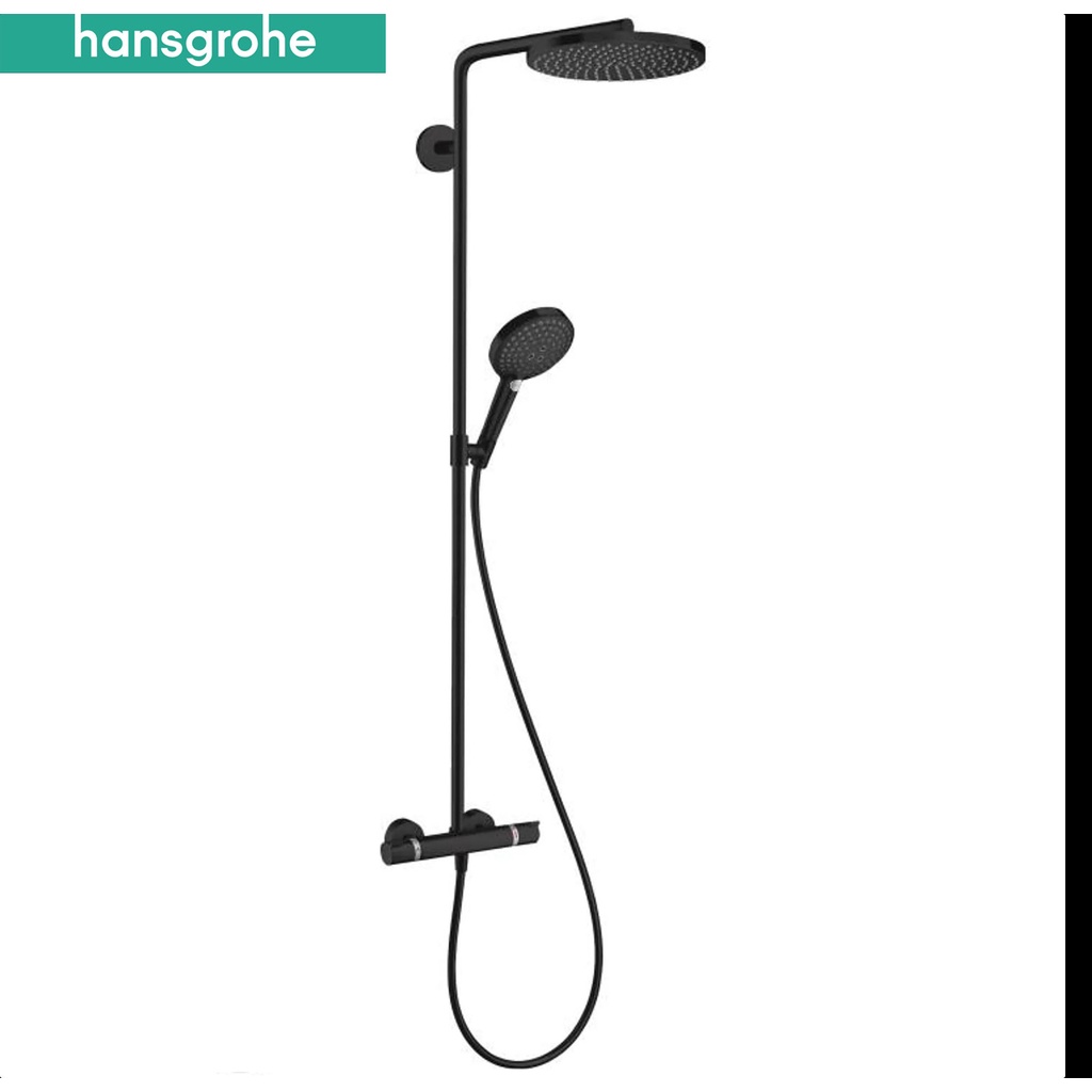 【鑫銳廚衛】hansgrohe 頂級定溫黑色淋浴柱-Raindance Select S，27633-67
