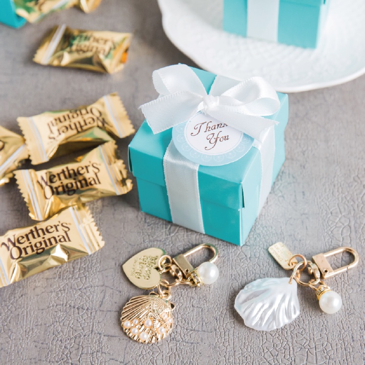 Chichi's 婚禮小物 浪漫小物Tiffany珍珠海洋風格鑰匙圈  婚禮小物 桌上禮 包裝完整出貨 貝殼 愛心 心型