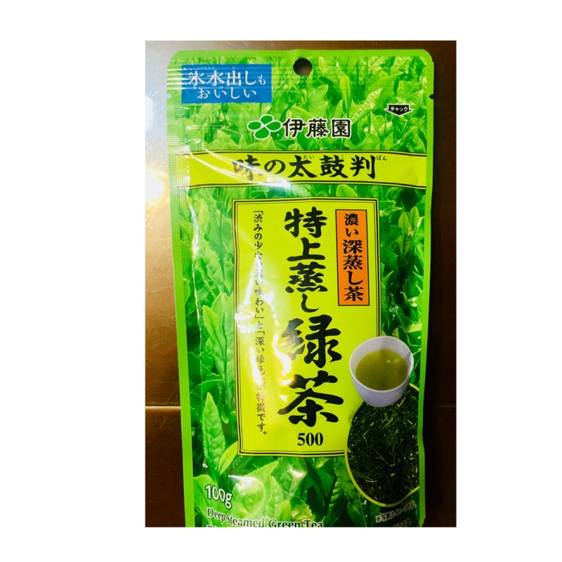 日本 現貨 最新效期 伊藤園 味の太鼓判 特上蒸綠茶100g(茶葉)  可面交