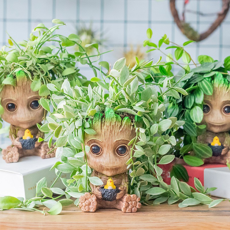 熱賣好貨 懶人植物樹人格魯特盆栽groot花盆風不動垂掛觀葉植物易養綠植 蝦皮購物