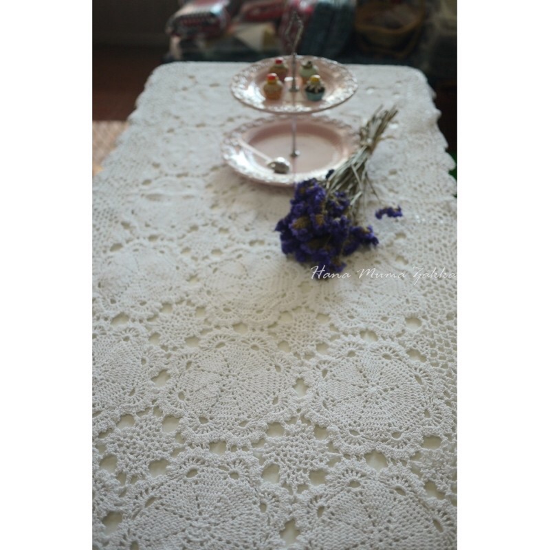 瑕疵 特價 復古 蕾絲 長方形 160*80cm 白色桌巾+蕾絲三角旗*2