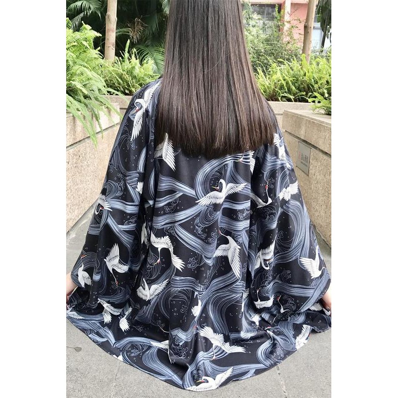 日式和風男女中長款羽織寬鬆雪紡改良式和服浴衣開衫 蝦皮購物