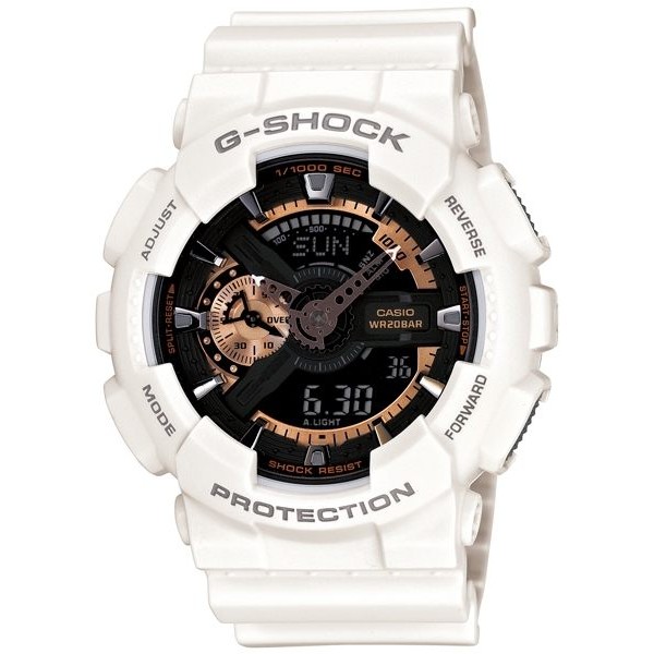 【CASIO】CASIO卡西歐G-SHOCK白玫瑰金 防水200米  GA-110RG-7A 台灣公司貨保固一年