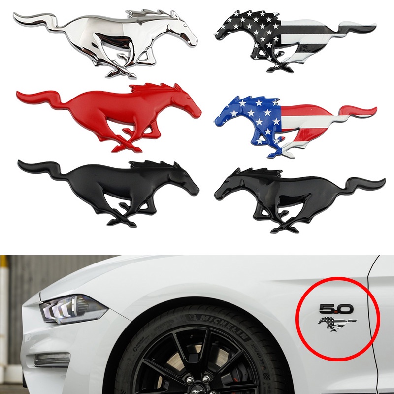 2 ✿ 3d 金屬福特野馬擋泥板車身 / 尾巴改裝貼紙 Shelby 側徽標聚焦標誌徽章替換汽車貼紙福特