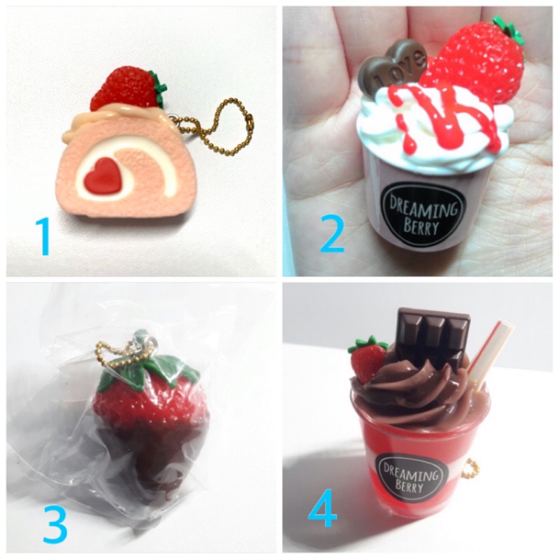 草莓 草莓季 巧克力草莓 草莓蛋糕 聖代 冰淇淋 扭蛋 吊飾