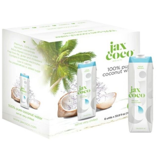 Jax CoCo 100%天然青椰子水 每瓶1公升X6瓶入-吉兒好市多COSTCO線上代購