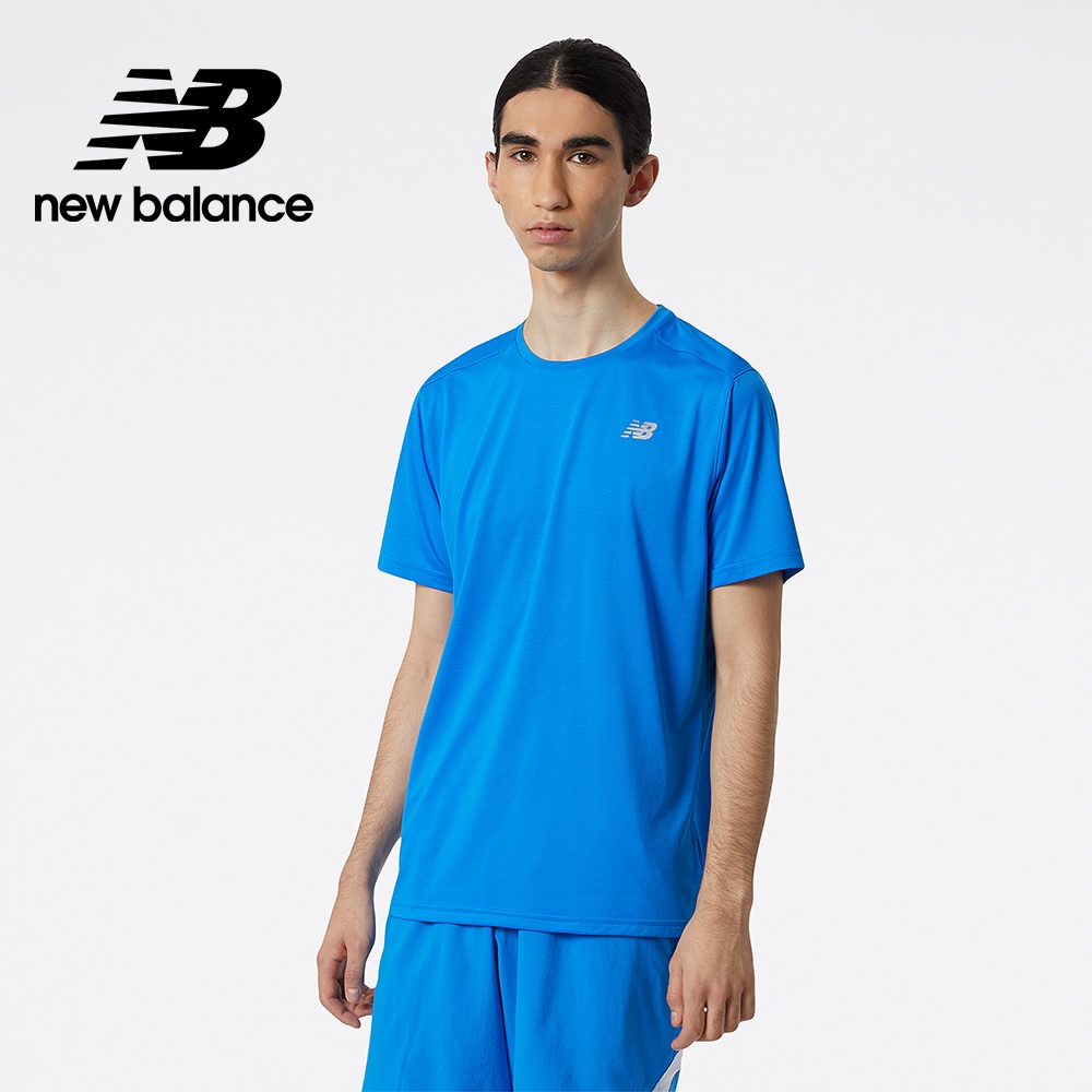 【New Balance】 NB Dry短袖T_男性_藍色_AMT03203SBU