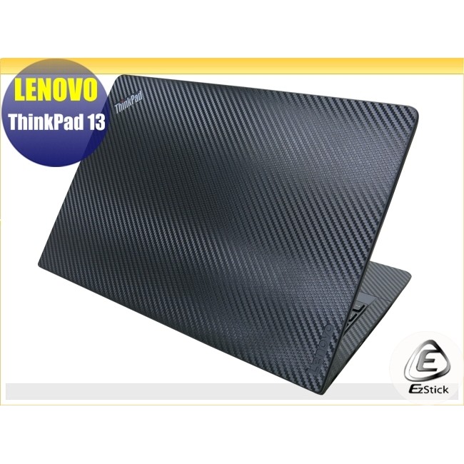 【Ezstick】Lenovo ThinkPad 13 黑色卡夢紋機身貼 (含上蓋貼、鍵盤週圍貼)