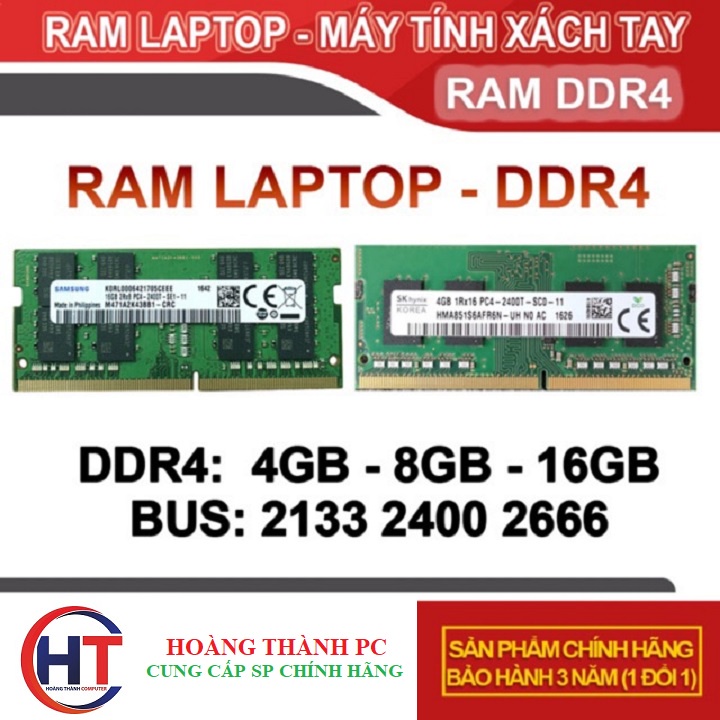 筆記本電腦 Ram DDR3, DDR4 2GB, 4GB, 8GB 總線 2133 / 2400 / 2666-Kin