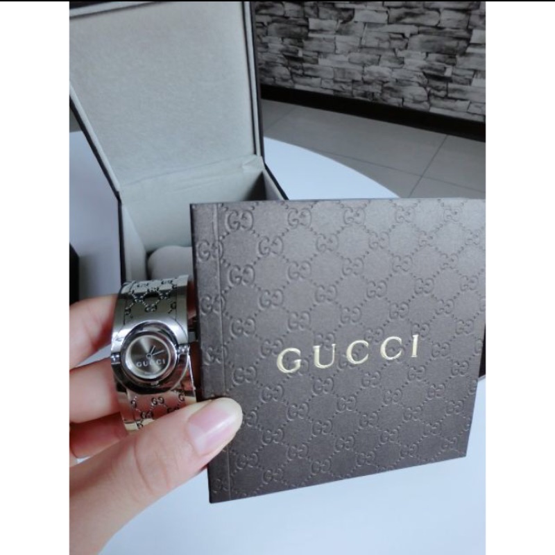 Gucci 女錶 手環造型錶 翻轉錶 專櫃正品～