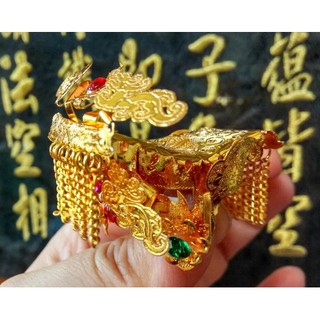 【靜福緣】精品合金製『迷你天公帽』2寸頭圍迷你神帽聖帝帽 3寸6神尊戴元始天尊玉皇大帝關聖帝君神明帽佛冠佛帽