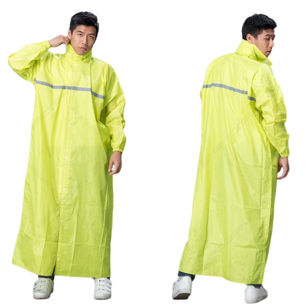 東伸 DongShen 2-2 尊爵型 尼龍 全開雨衣 螢光黃 一件式雨衣 尼龍雨衣 連身雨衣 雙袖口 輕量 防風雨